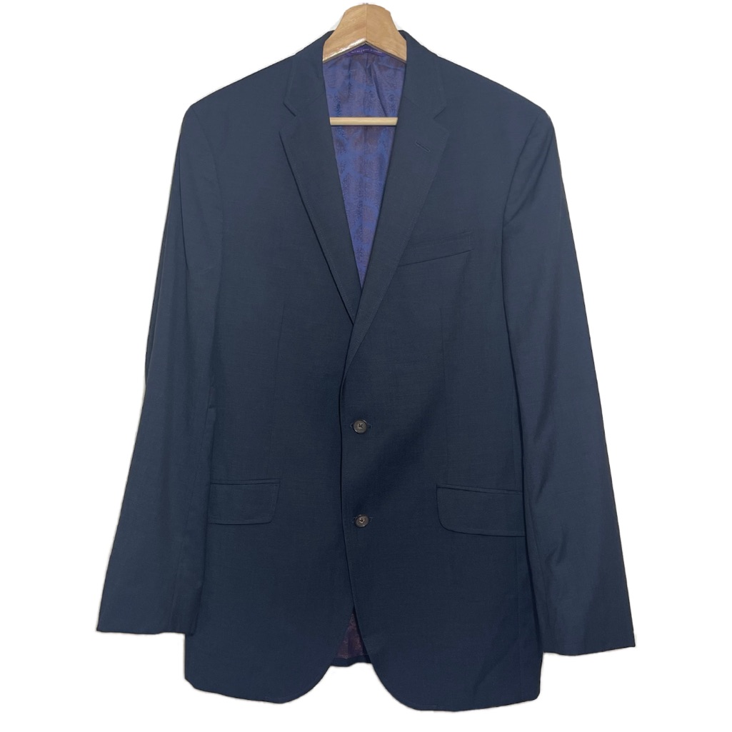 Ted Baker Jarret Wool Blazer Jacket Two Button Navy Blue Sz 40l